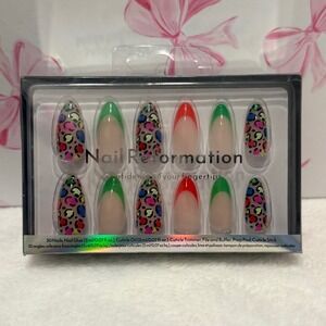 Nail‎ Reformation Press On Nails Leopard French Manicure 30 pc Set